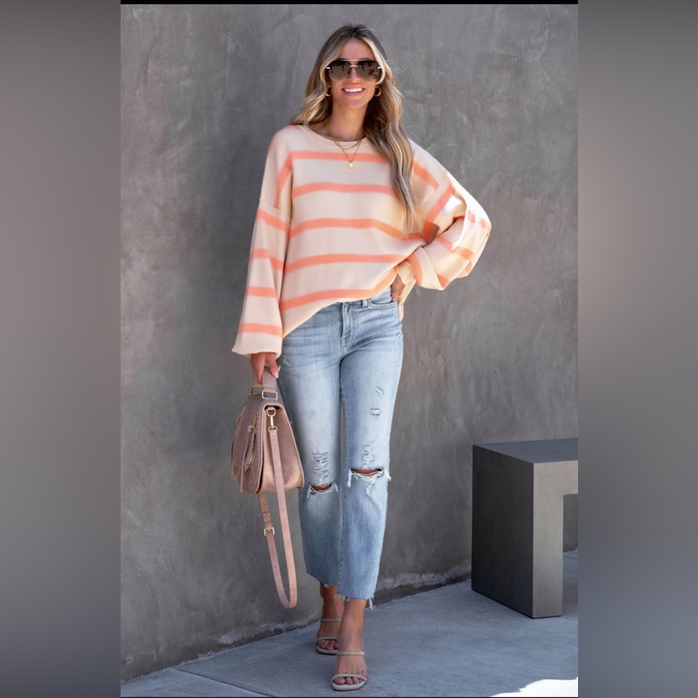 Striped Drop Shoulder Sweatshirt